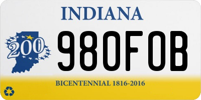 IN license plate 980FOB