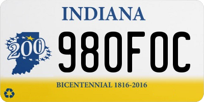 IN license plate 980FOC