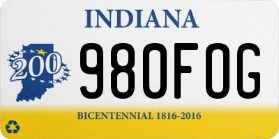 IN license plate 980FOG