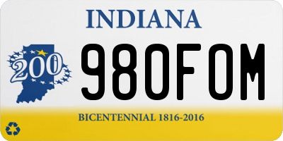 IN license plate 980FOM