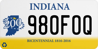 IN license plate 980FOQ