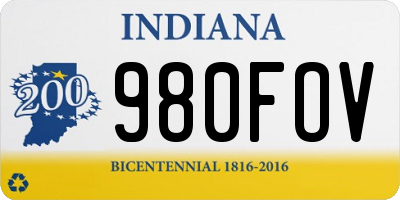 IN license plate 980FOV