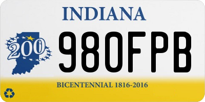 IN license plate 980FPB