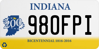 IN license plate 980FPI