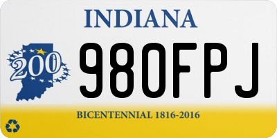 IN license plate 980FPJ