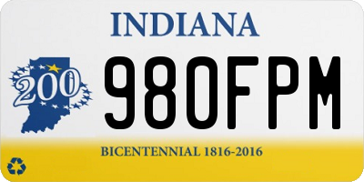 IN license plate 980FPM