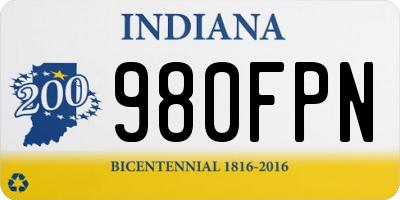 IN license plate 980FPN