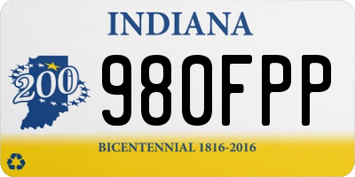 IN license plate 980FPP