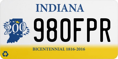 IN license plate 980FPR