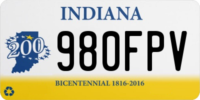 IN license plate 980FPV