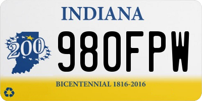 IN license plate 980FPW