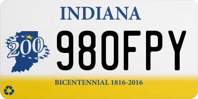 IN license plate 980FPY