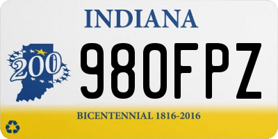 IN license plate 980FPZ