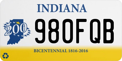 IN license plate 980FQB