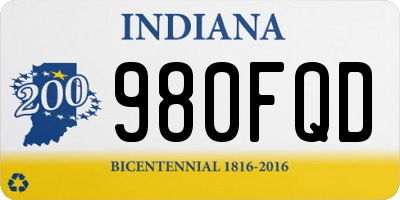 IN license plate 980FQD