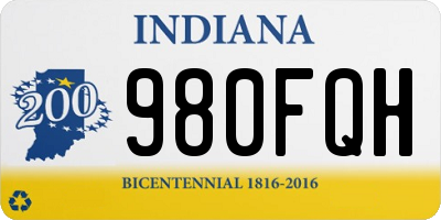 IN license plate 980FQH