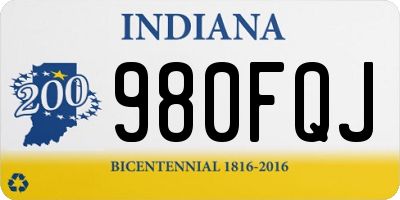 IN license plate 980FQJ