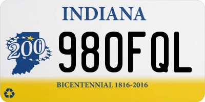 IN license plate 980FQL