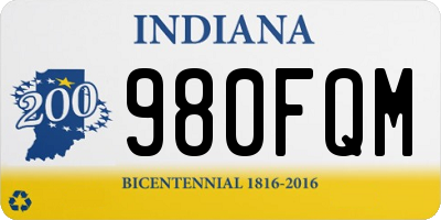 IN license plate 980FQM