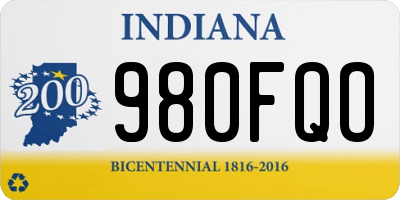 IN license plate 980FQO