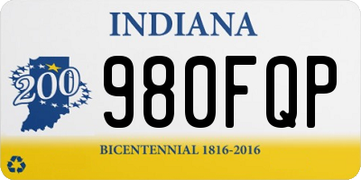 IN license plate 980FQP