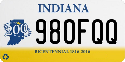 IN license plate 980FQQ