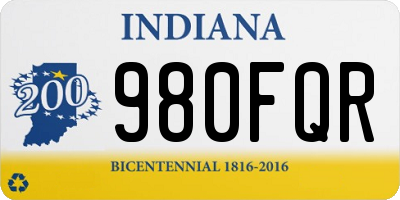 IN license plate 980FQR