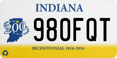 IN license plate 980FQT
