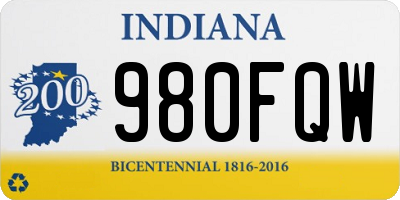 IN license plate 980FQW