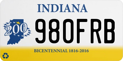 IN license plate 980FRB