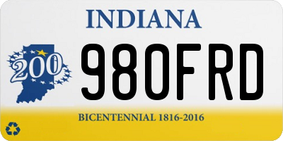 IN license plate 980FRD