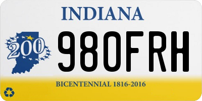 IN license plate 980FRH