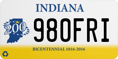 IN license plate 980FRI