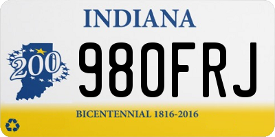 IN license plate 980FRJ