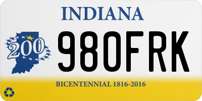 IN license plate 980FRK