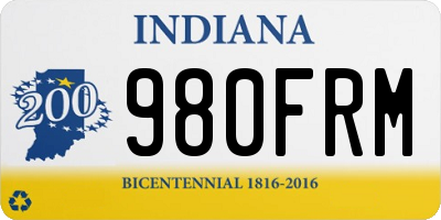 IN license plate 980FRM