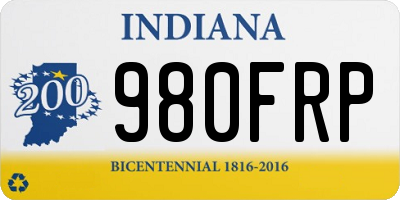 IN license plate 980FRP