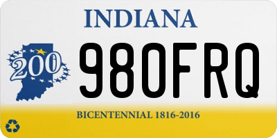 IN license plate 980FRQ