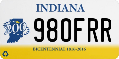 IN license plate 980FRR