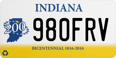 IN license plate 980FRV
