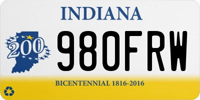 IN license plate 980FRW