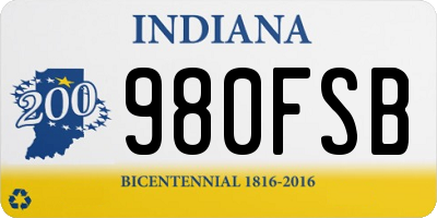IN license plate 980FSB