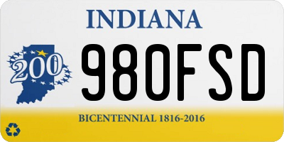 IN license plate 980FSD