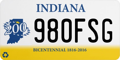 IN license plate 980FSG