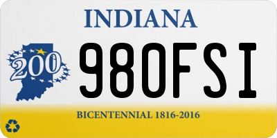 IN license plate 980FSI