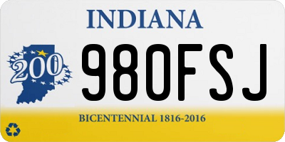 IN license plate 980FSJ