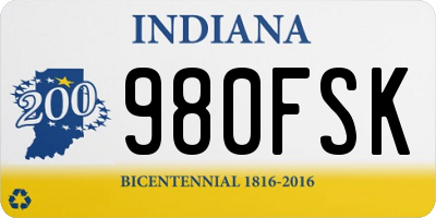 IN license plate 980FSK