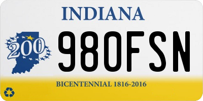 IN license plate 980FSN