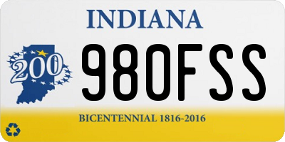 IN license plate 980FSS