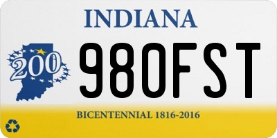 IN license plate 980FST